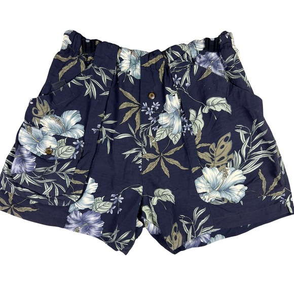 Tommy Bahama Other - VINTAGE Tommy Bahama Swim Trunks Mens Large Navy Blue Floral Hibiscus Cargo